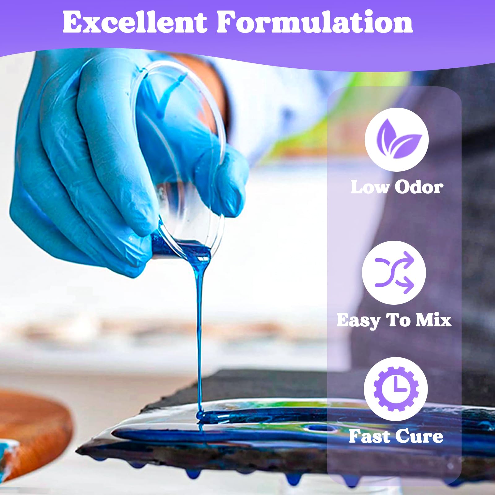 Low odor epoxy resin starter kit for crafts