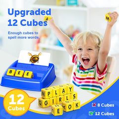 12 letter cubes included in gift package blue