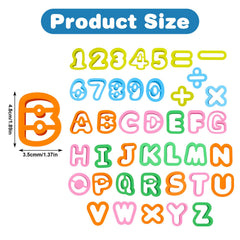 Alphabet Playdough Cutter Set colorful alphabet and number cutters