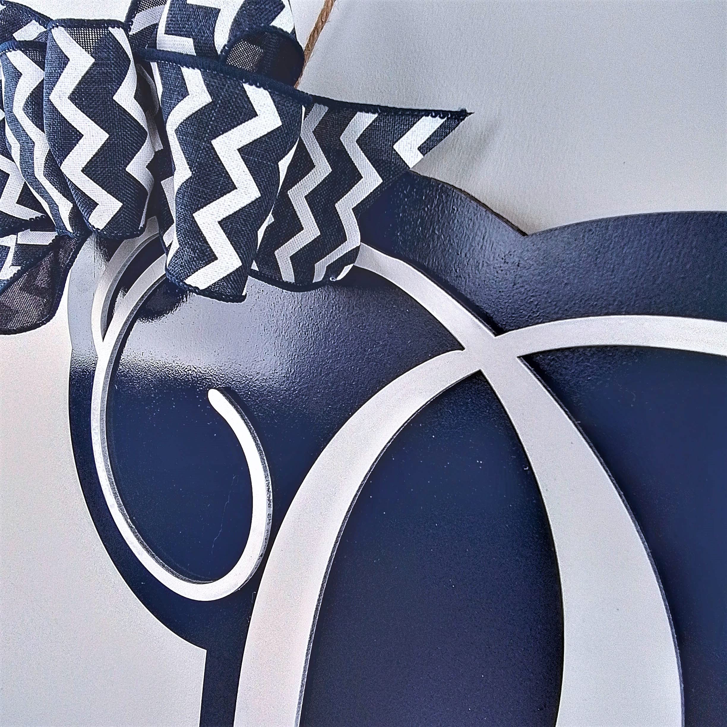 Wooden monogram door hanger for front door display