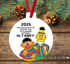 Letters WTF gag ornament gift for liberals keepsake