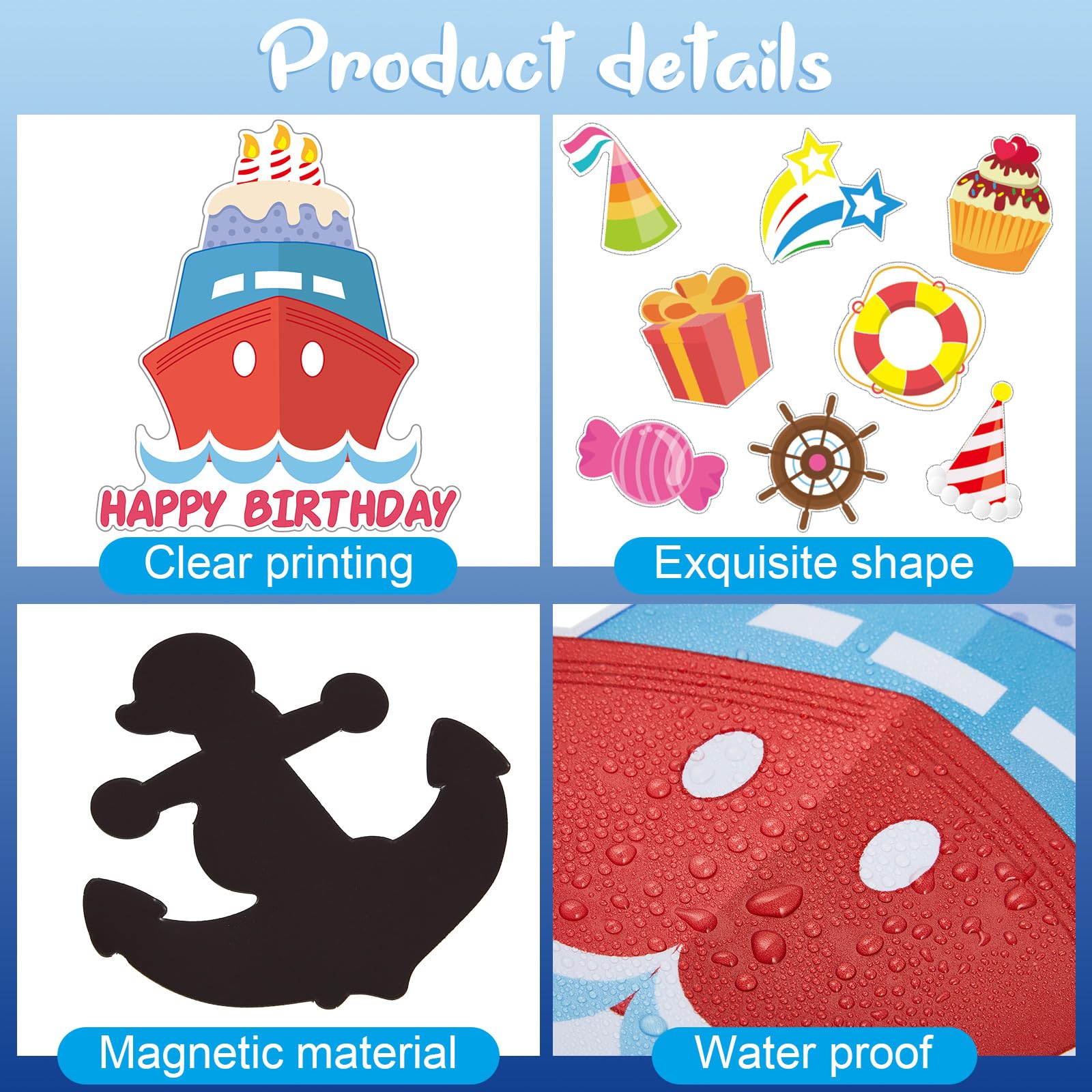 Leumoi 27 Pcs Magnetic Cake Cruise Door Magnets Decorations cakes design