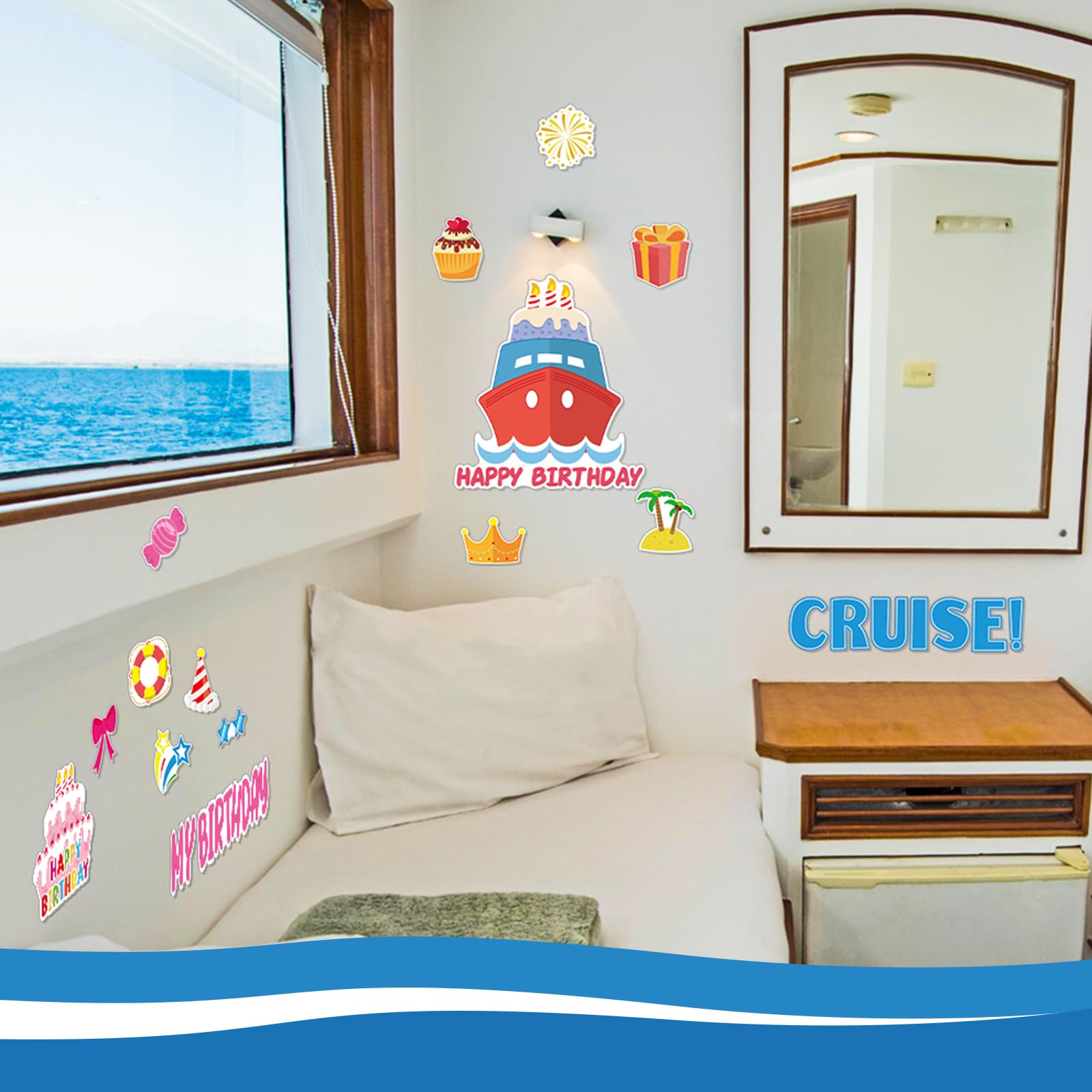 Leumoi 27 Pcs Magnetic Cake Cruise Door Magnets Decorations candy design