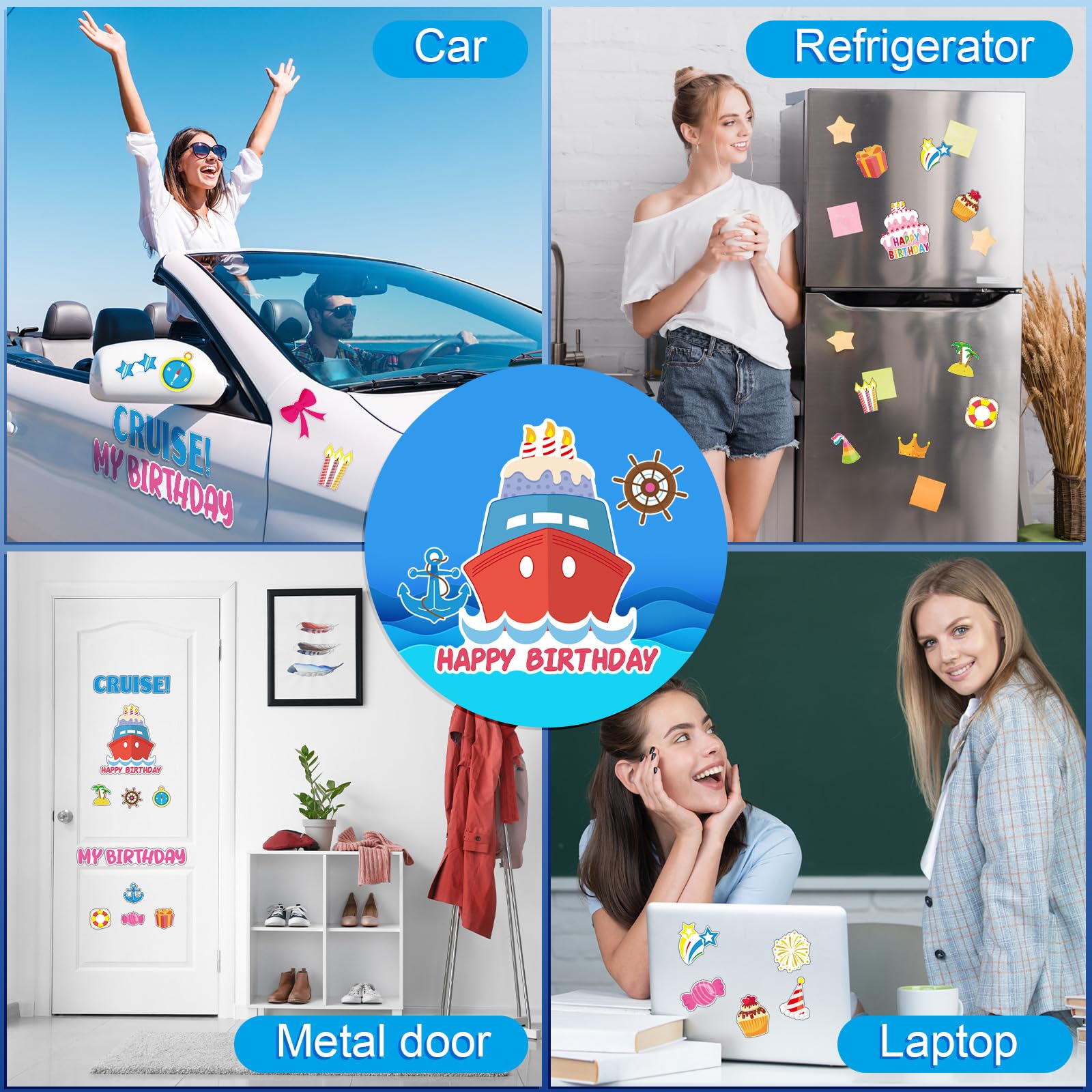 Leumoi 27 Pcs Magnetic Cake Cruise Door Magnets Decorations cupcakes design