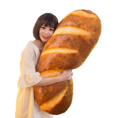 Levenkeness 3D simulation bread plush pillow front view