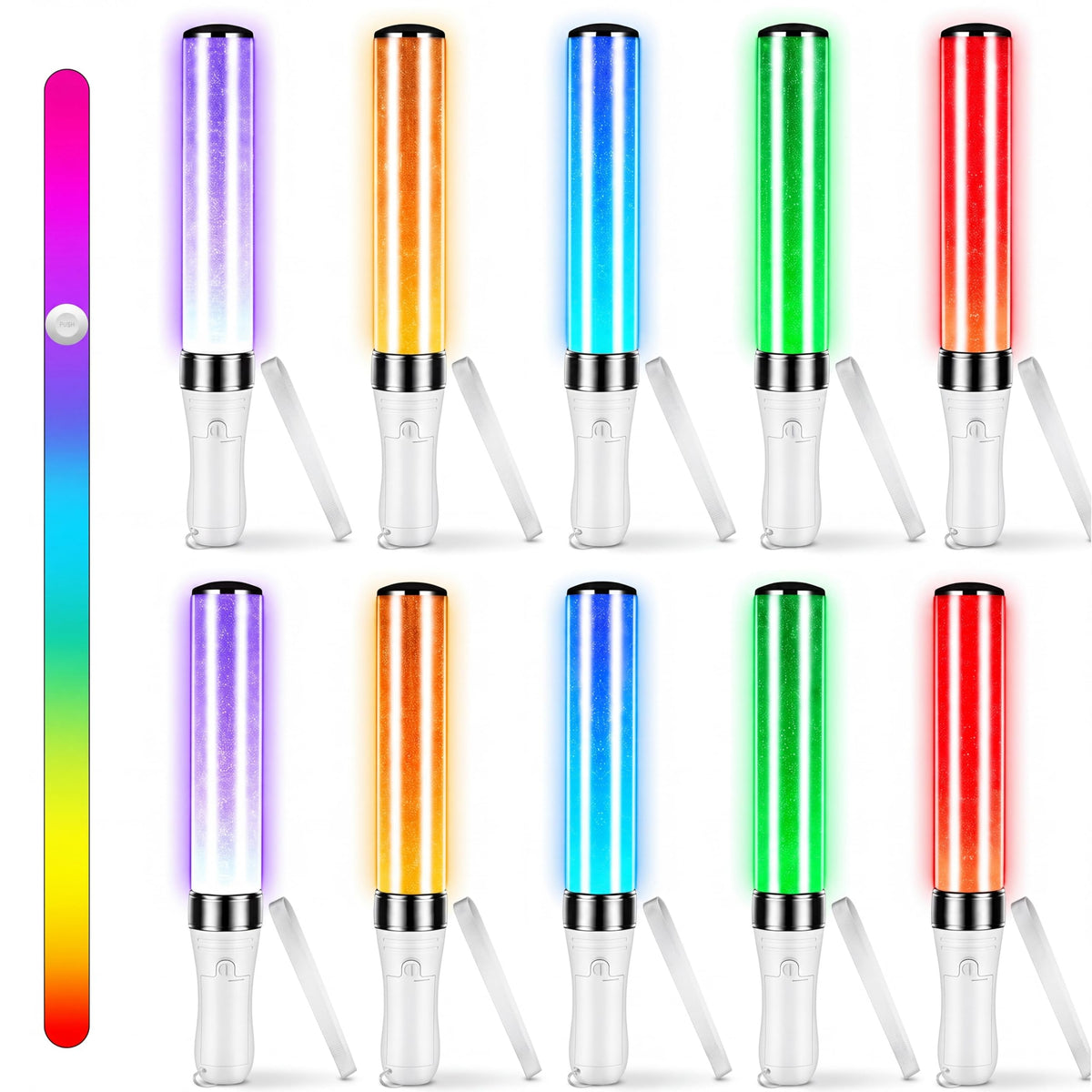 Lewtemi 3 Pcs Halloween LED Glow Sticks 15 color options