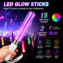 LED glow sticks with two modes single color and color changing