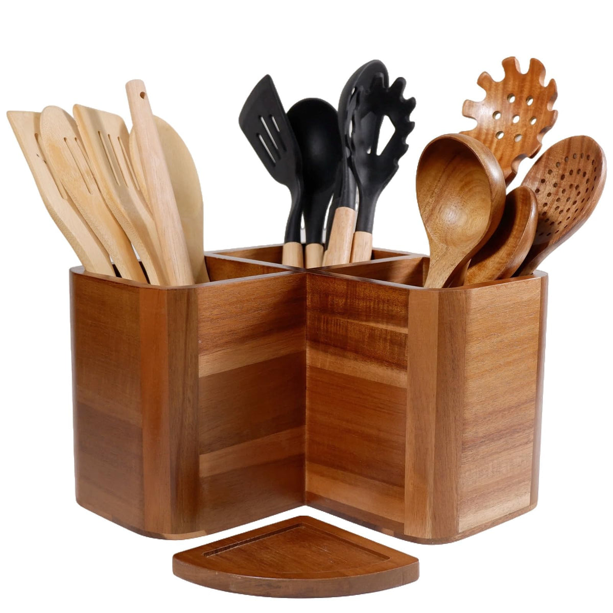 Liberal Brightdeer utensil holder with three compartments on countertop