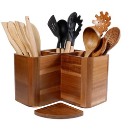 Liberal Brightdeer utensil holder with three compartments on countertop