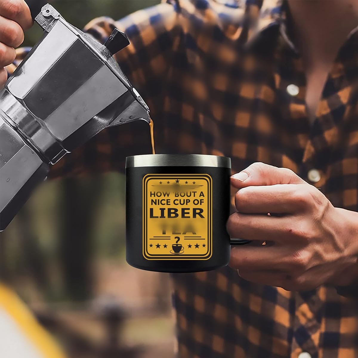 Libertea steel stainless coffee mug double-wall insulation detail