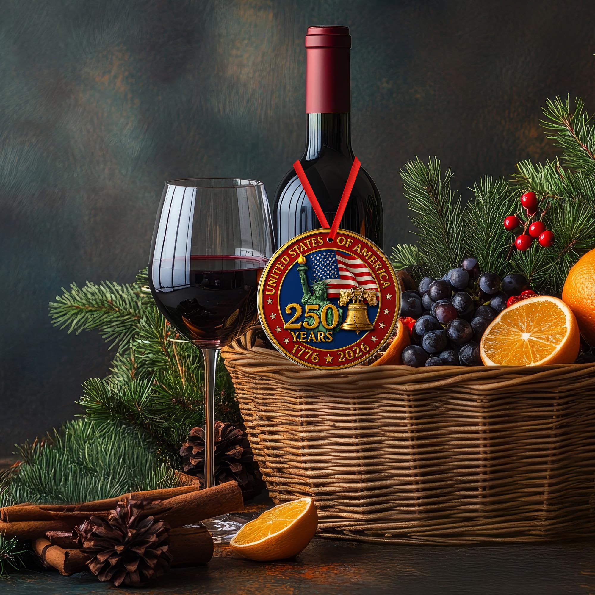 250th anniversary ornament Christmas tree display