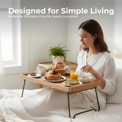 Durable rubberwood construction serving tray