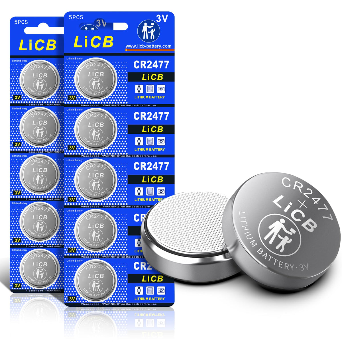 LiCB CR2477 3V battery in blister pack 10 pieces