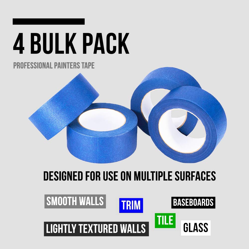 Bulk four roll blue masking tape by Lichamp