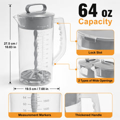 64oz pitcher with lid for drinks