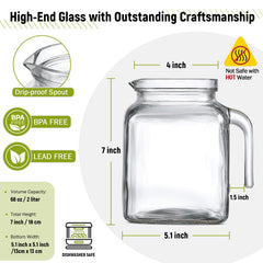 Thickened BPA-free lead-free glass pitcher