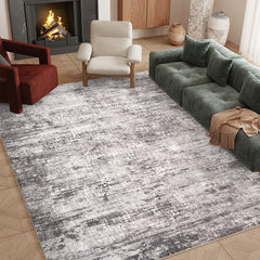 LIDALL 8x10 black gray washable area rug for living room