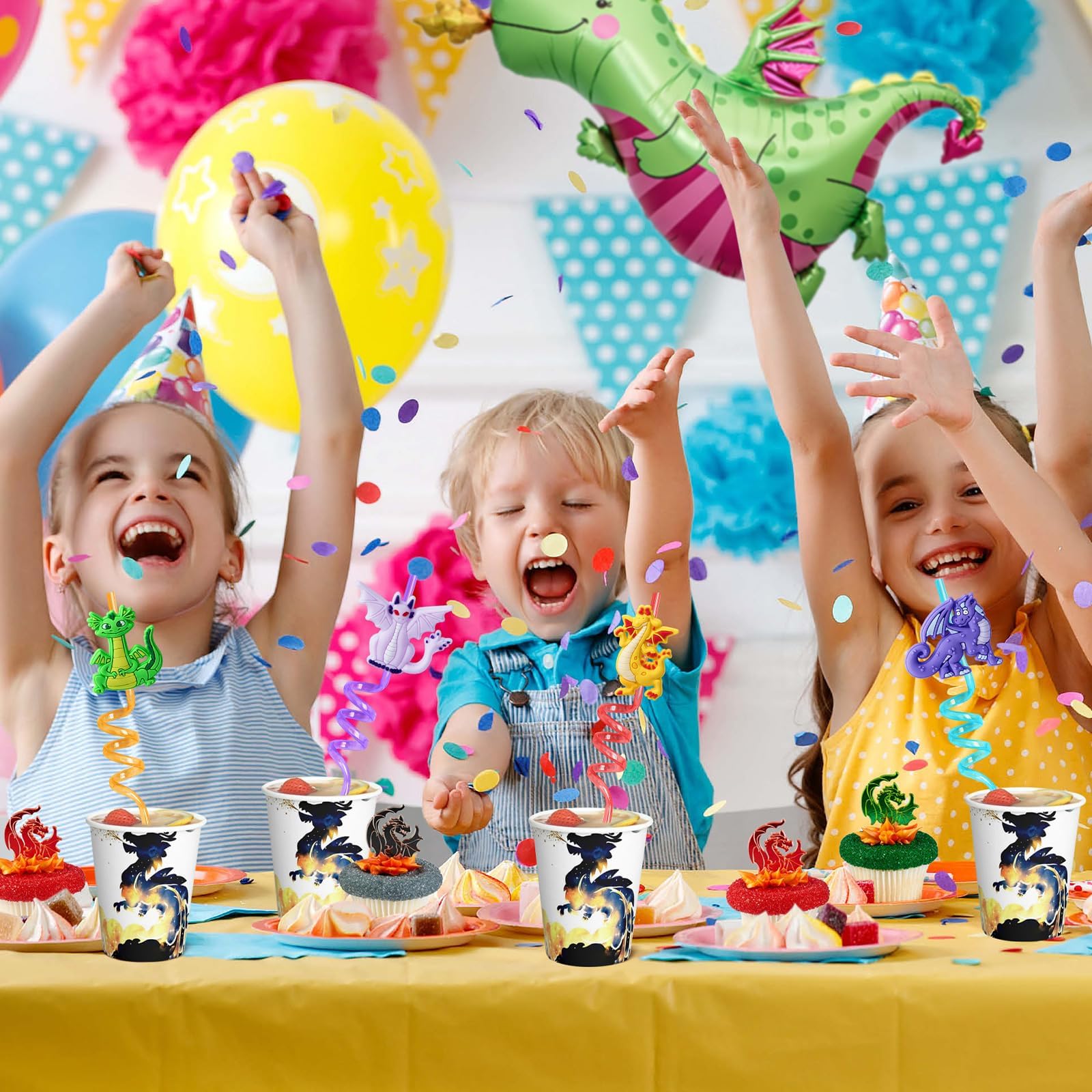 24 piece dragon straw set for birthdays and gifts