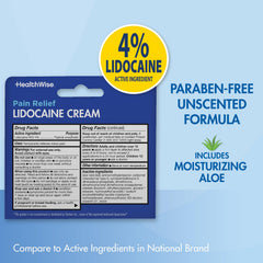 Lidocaine cream 4 percent HealthWise packaging
