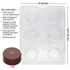 Life of the Party chocolate cookie mold cavity size 2-1/4 by 3/4 inches