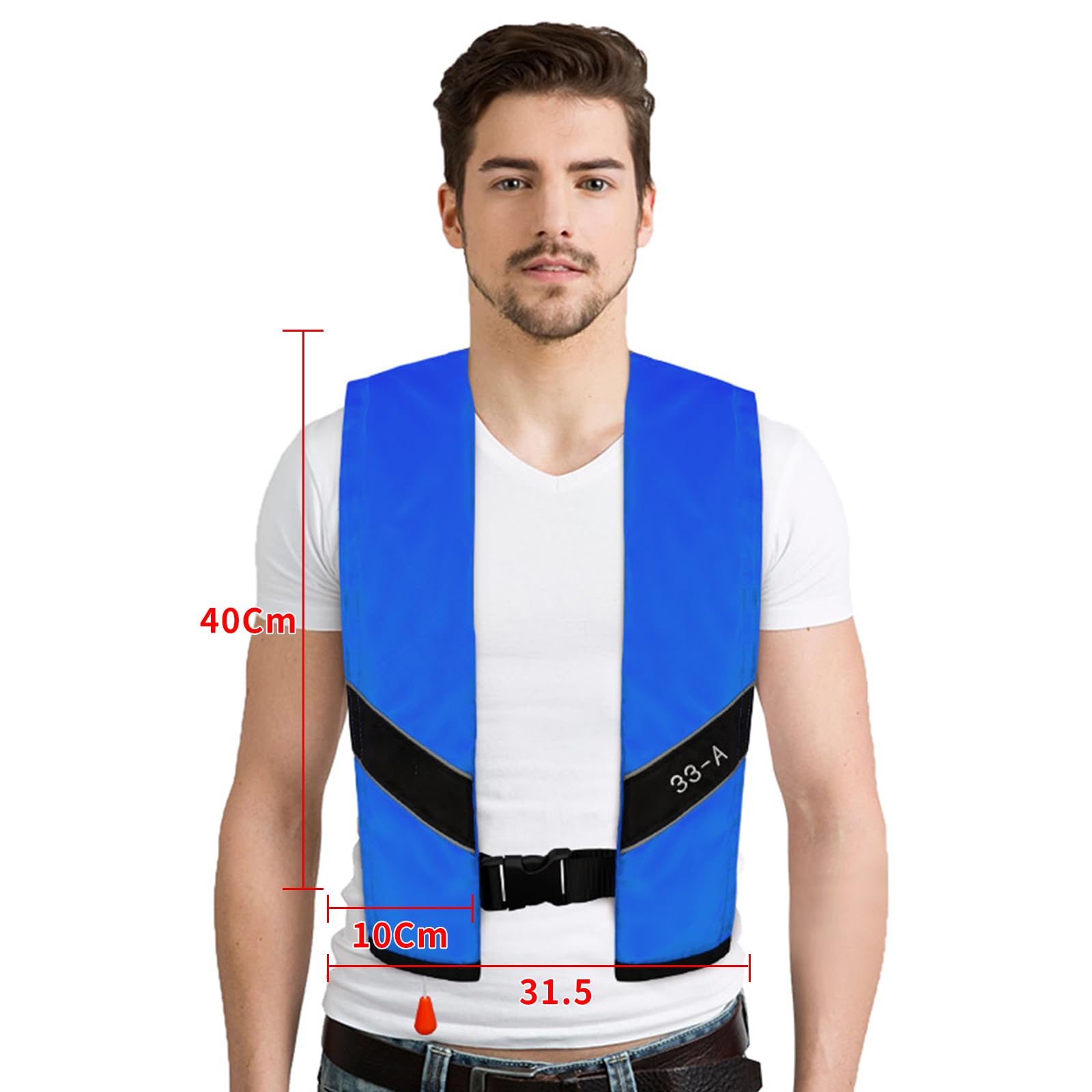 Life vest for adults BLUE-725 side profile