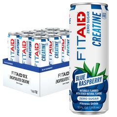 LifeAID FITAID Creatine Recovery Drink blue raspberry can