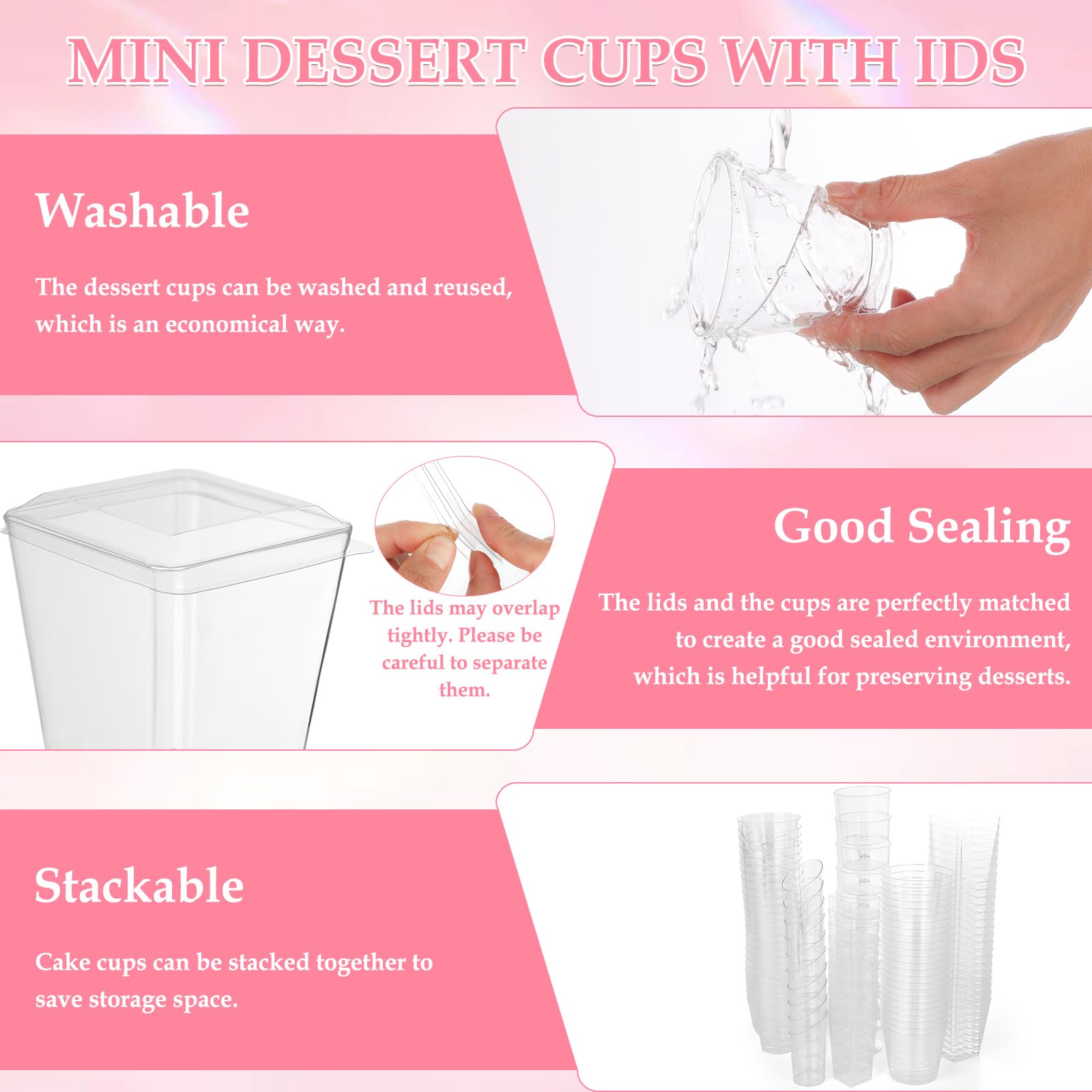 LifeisLuck spoons for dessert cups arranged together