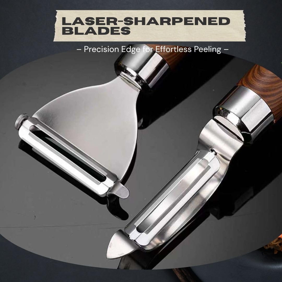 Ergonomic soft grip handles on LifeVoltivus peeler set
