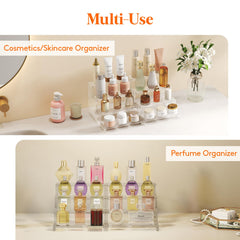 Clear plastic display riser for cosmetics
