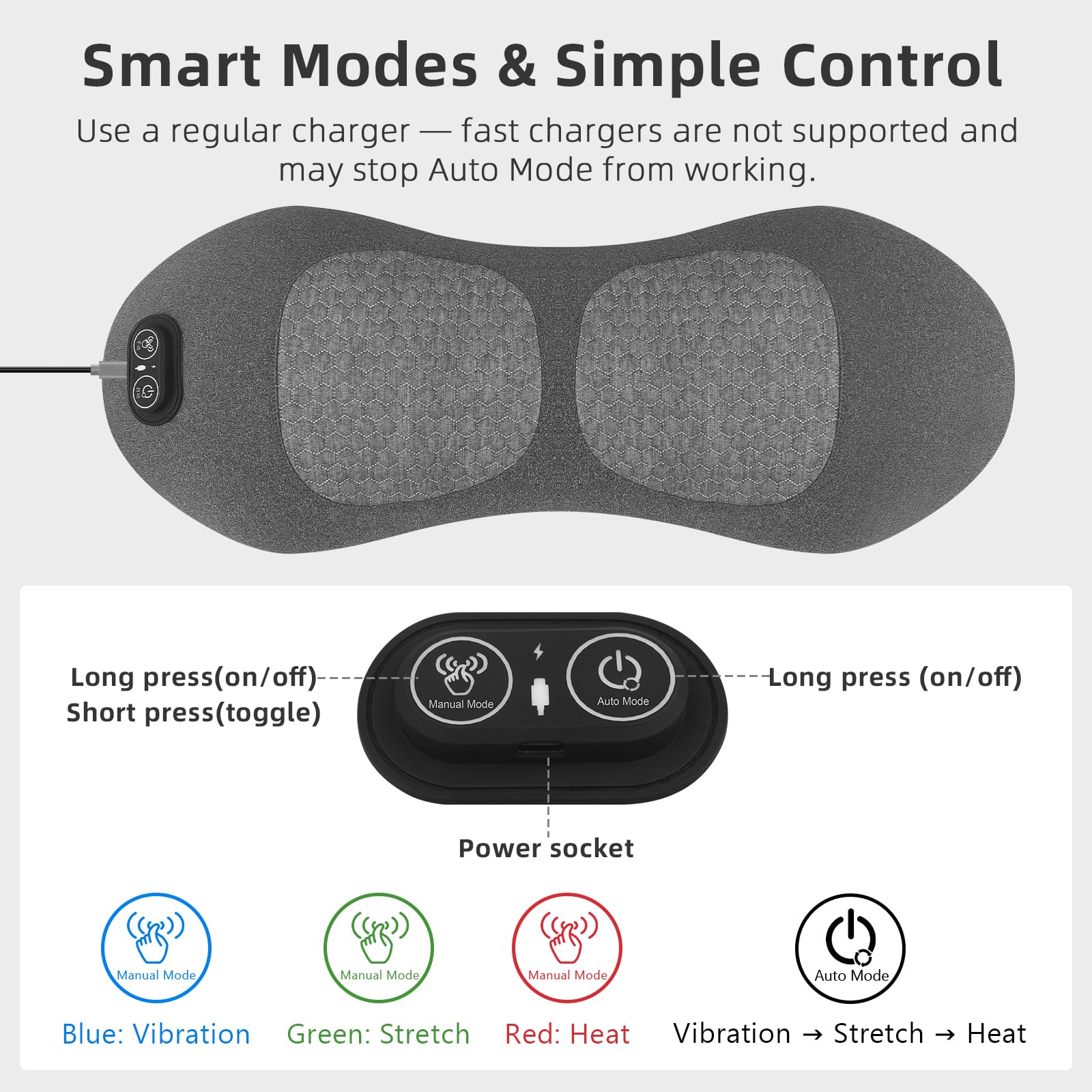 One-touch auto mode back massage heat and stretch image 5