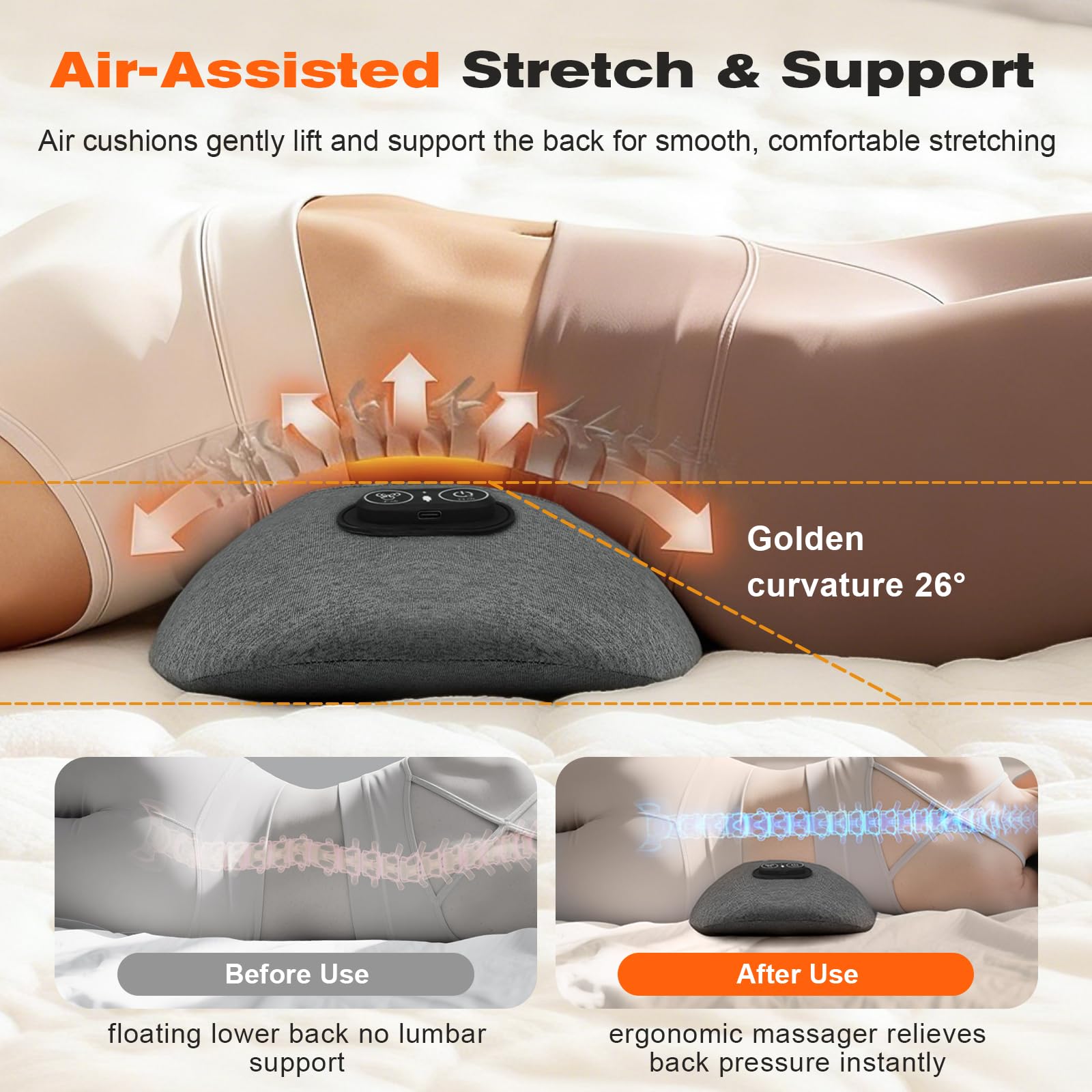 built-in timer back massager for easy sessions