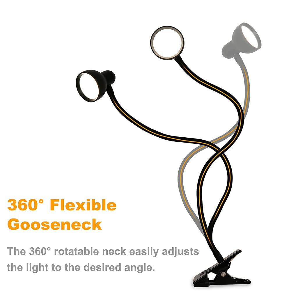 Bedside or headboard clip-on lamp