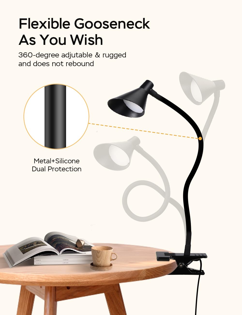 Clip on lamp for bedside headboard LiFMIRA