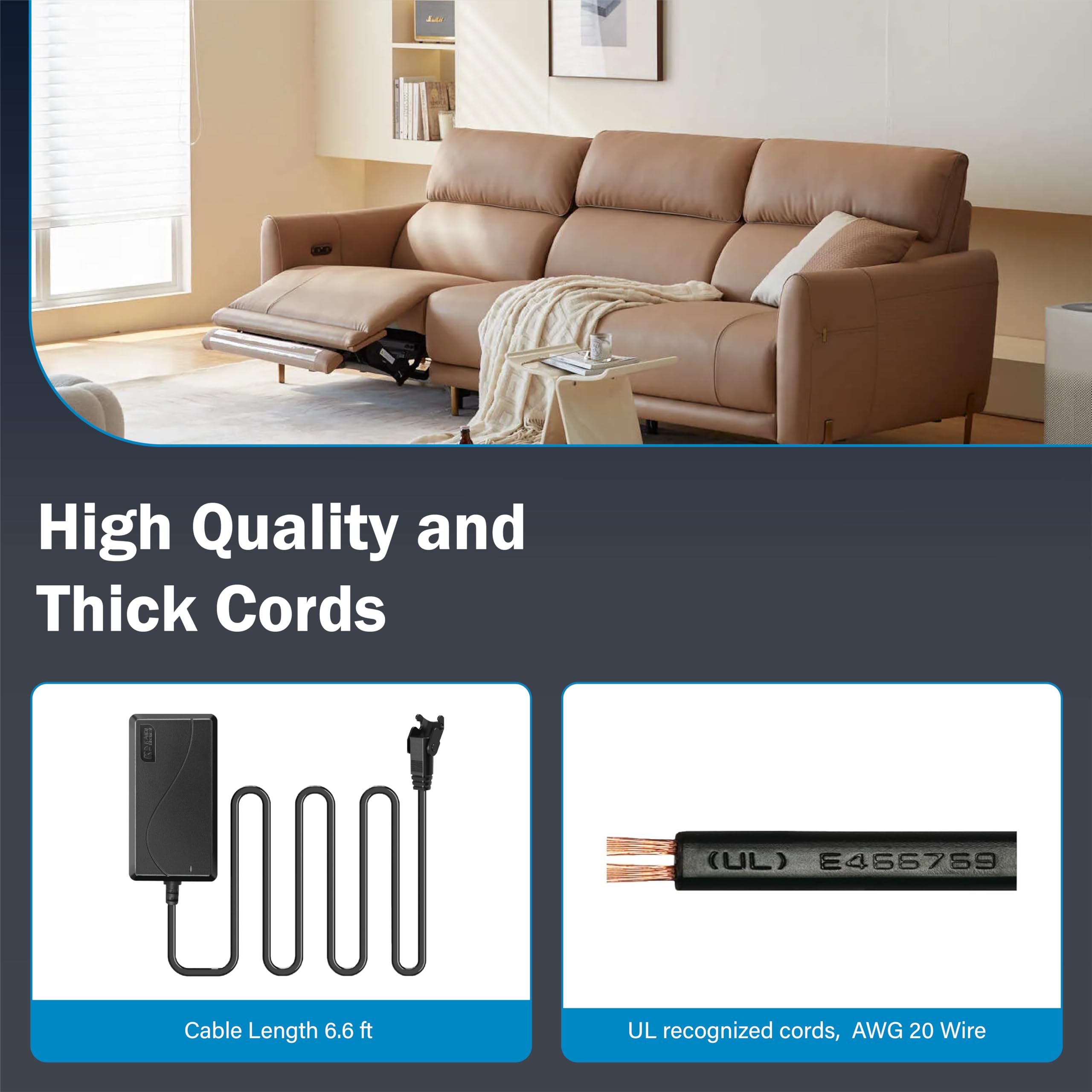 UL EMC CP65 certified power supply for recliners