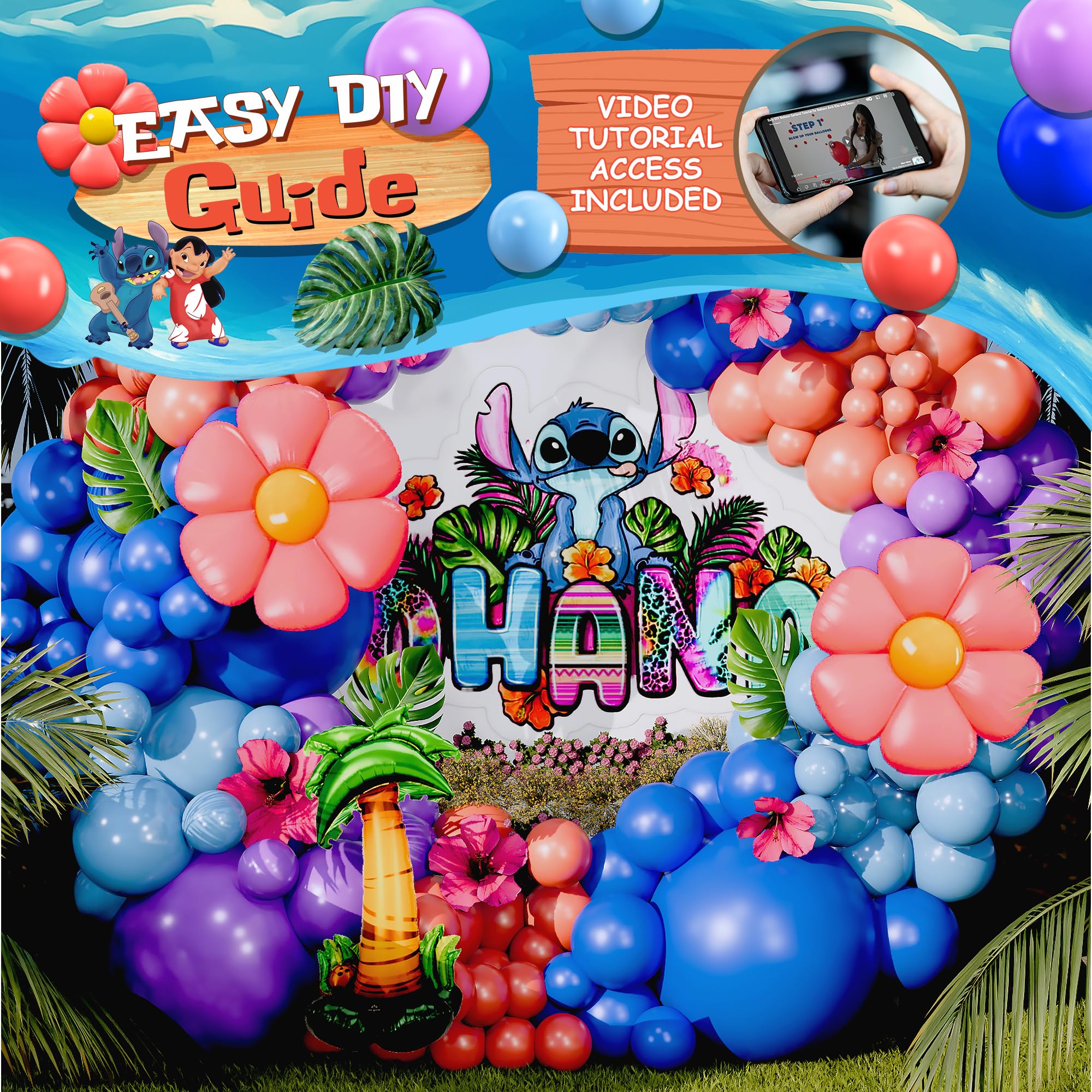 Light blue balloon color element in arch kit