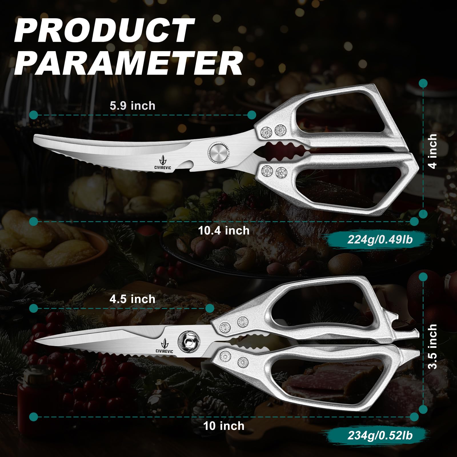 Dishwasher safe kitchen scissors for simple cleaning