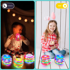 Light up spinning tops easter eggs with music