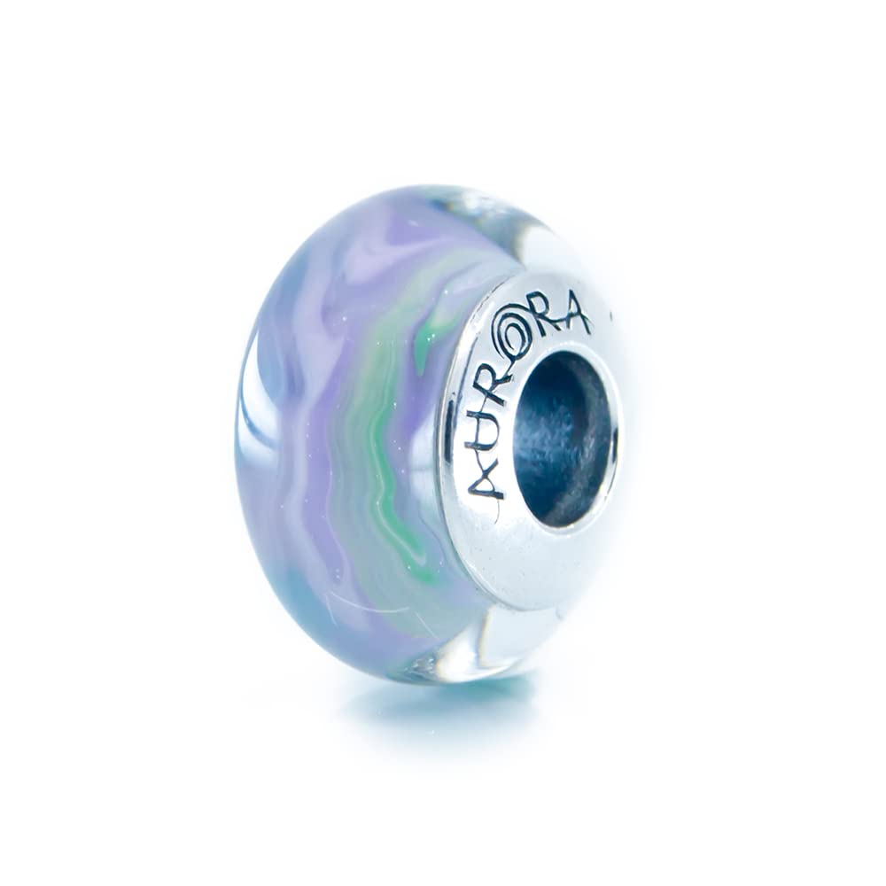 Lights of Dawn Murano glass S925 charm bead closeup