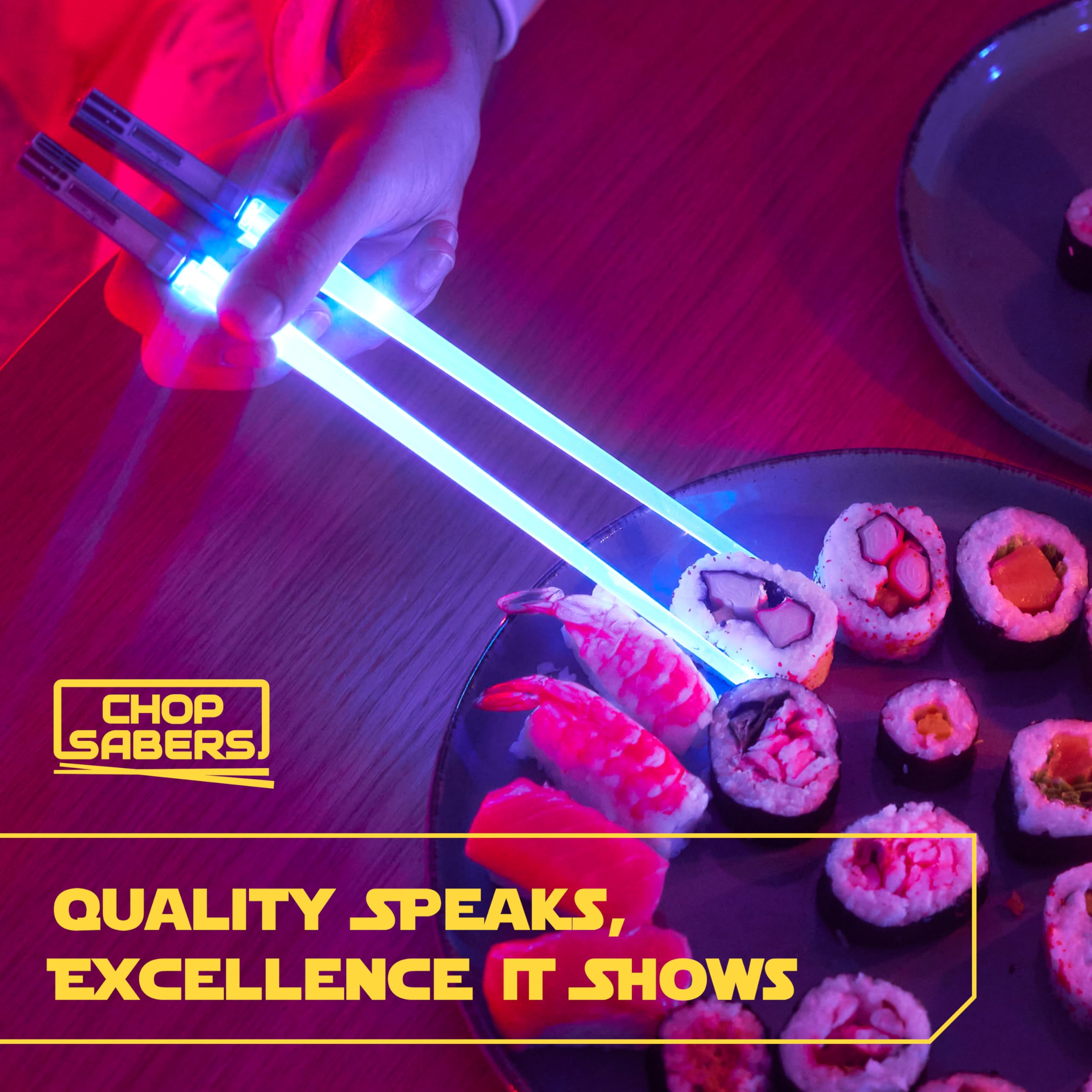 LED red and blue chopsticks from ChopSabers