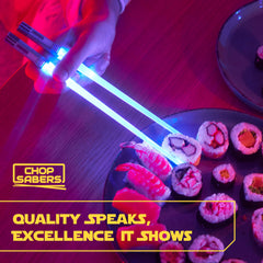 LED red and blue chopsticks from ChopSabers