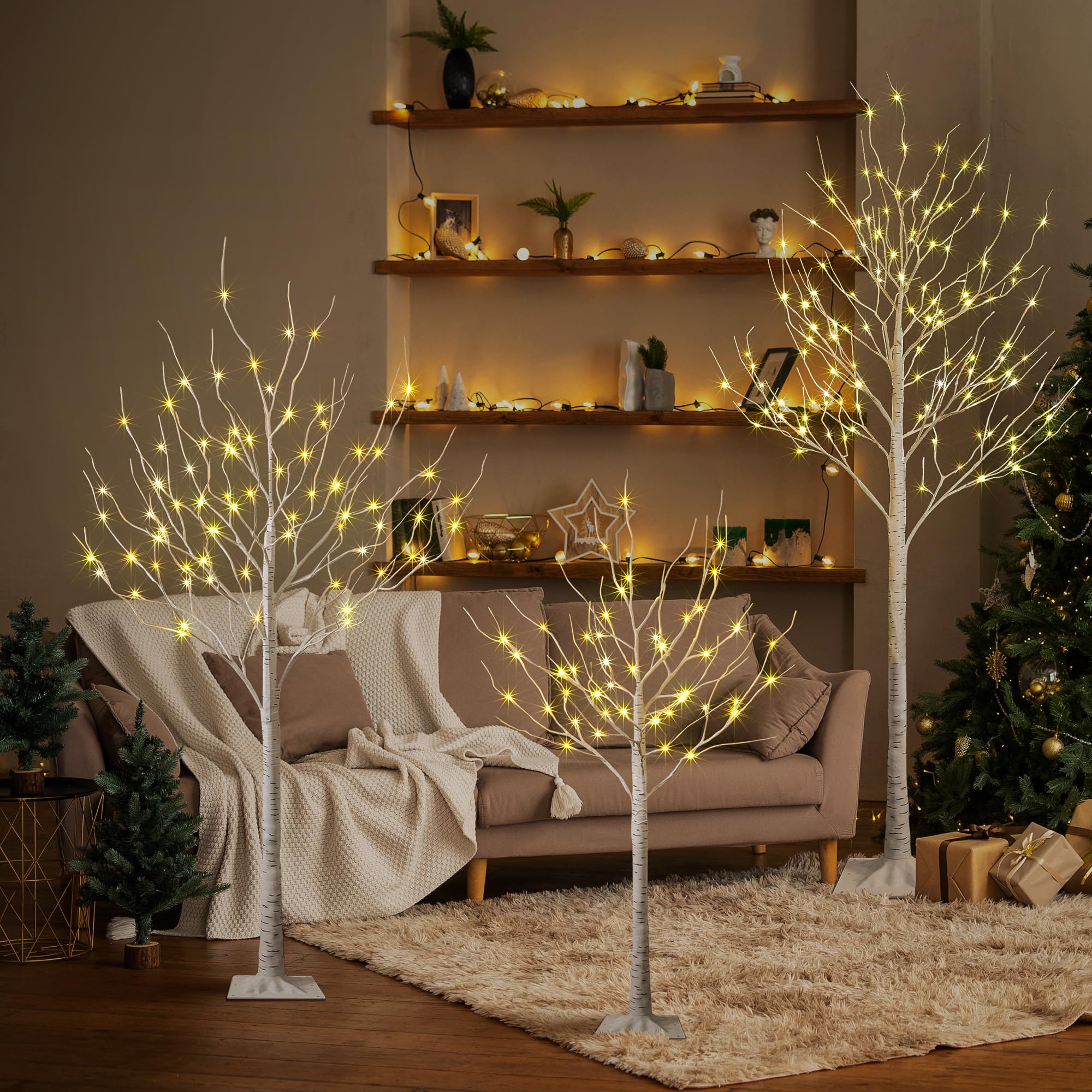LIGHTSHARE LED Birch Tree Light Set 6ft 3-Pack