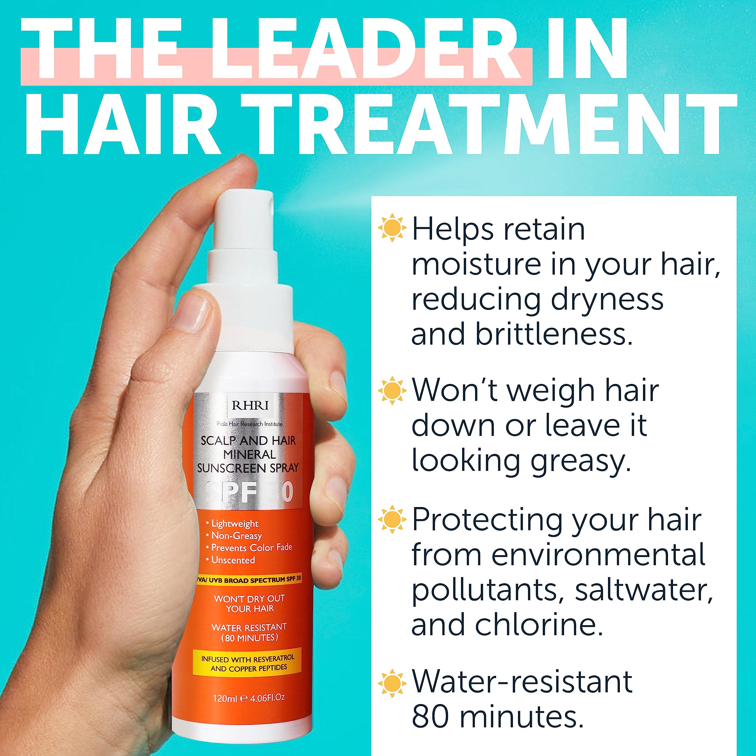 Lightweight heat protectant spray dries quickly