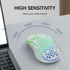 Lightweight honeycomb white MELOGAGA mouse