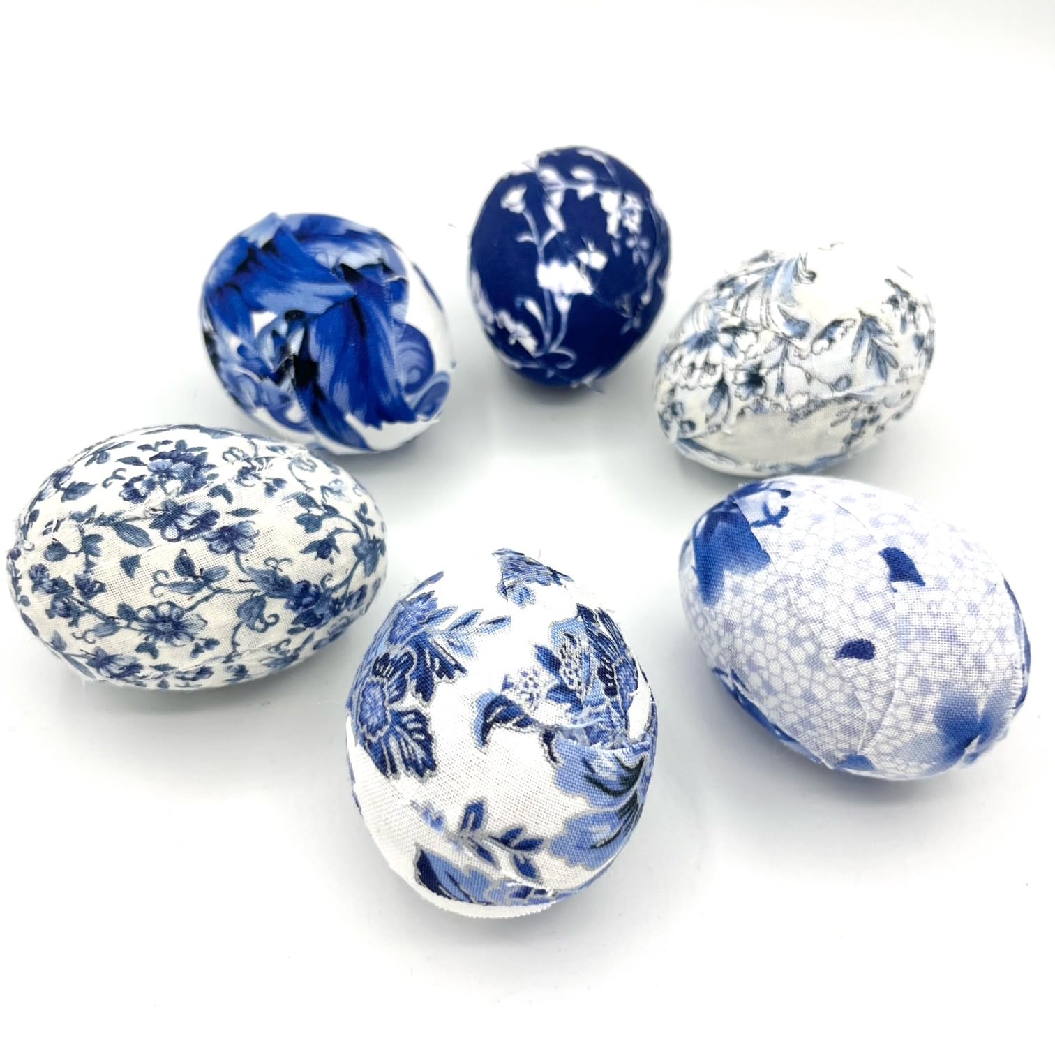 Approximately 2.4 inch fabric wrapped Easter eggs for decor