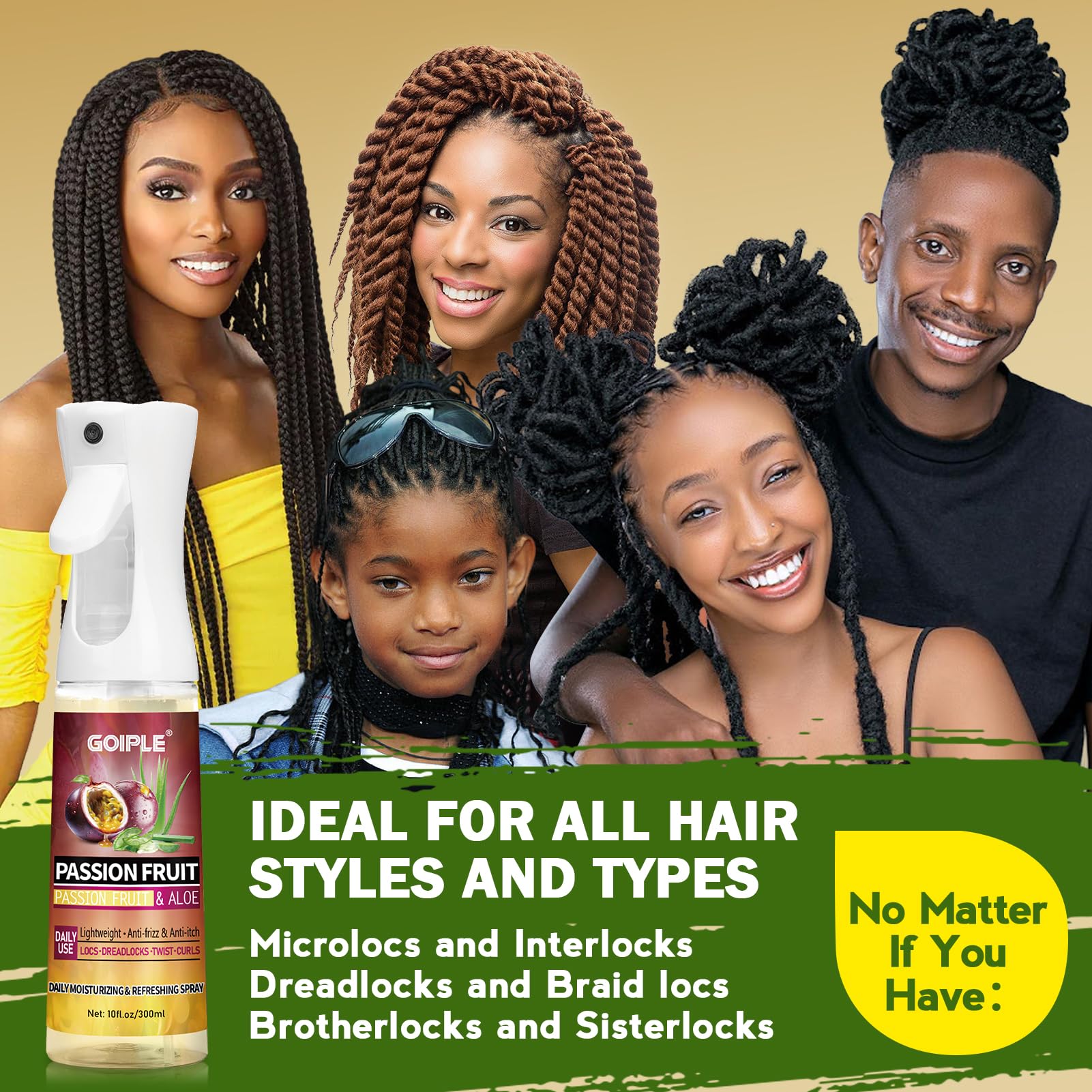 Lightweight refreshing loc spray for daily use