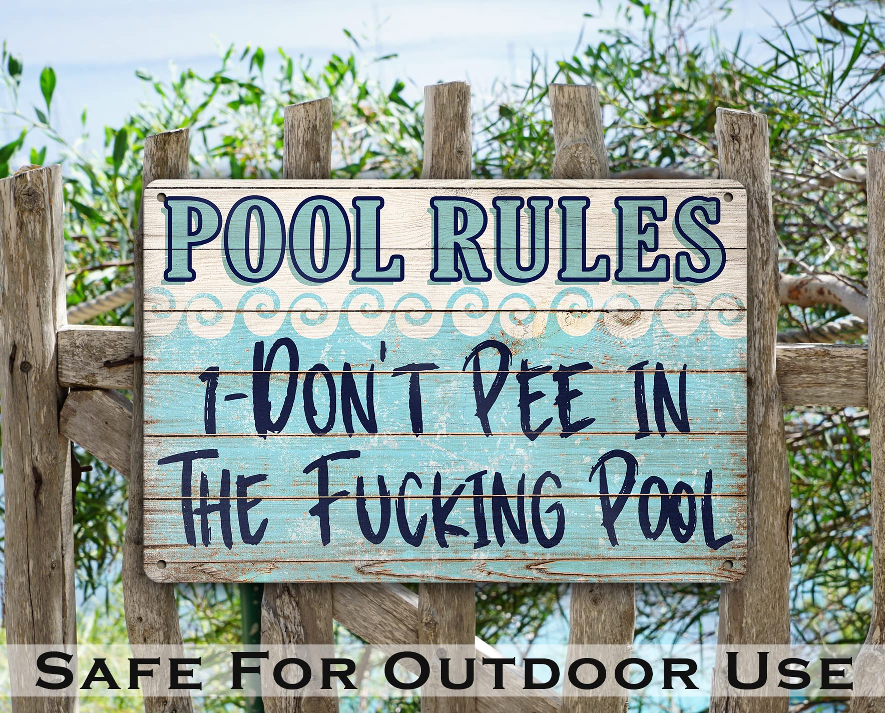 9x12 pool sign with two mounting holes