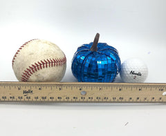 Fall Halloween blue mosaic pumpkin centerpiece