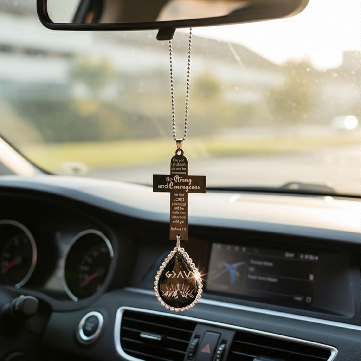 Daily scripture access via car mirror ornament packaging