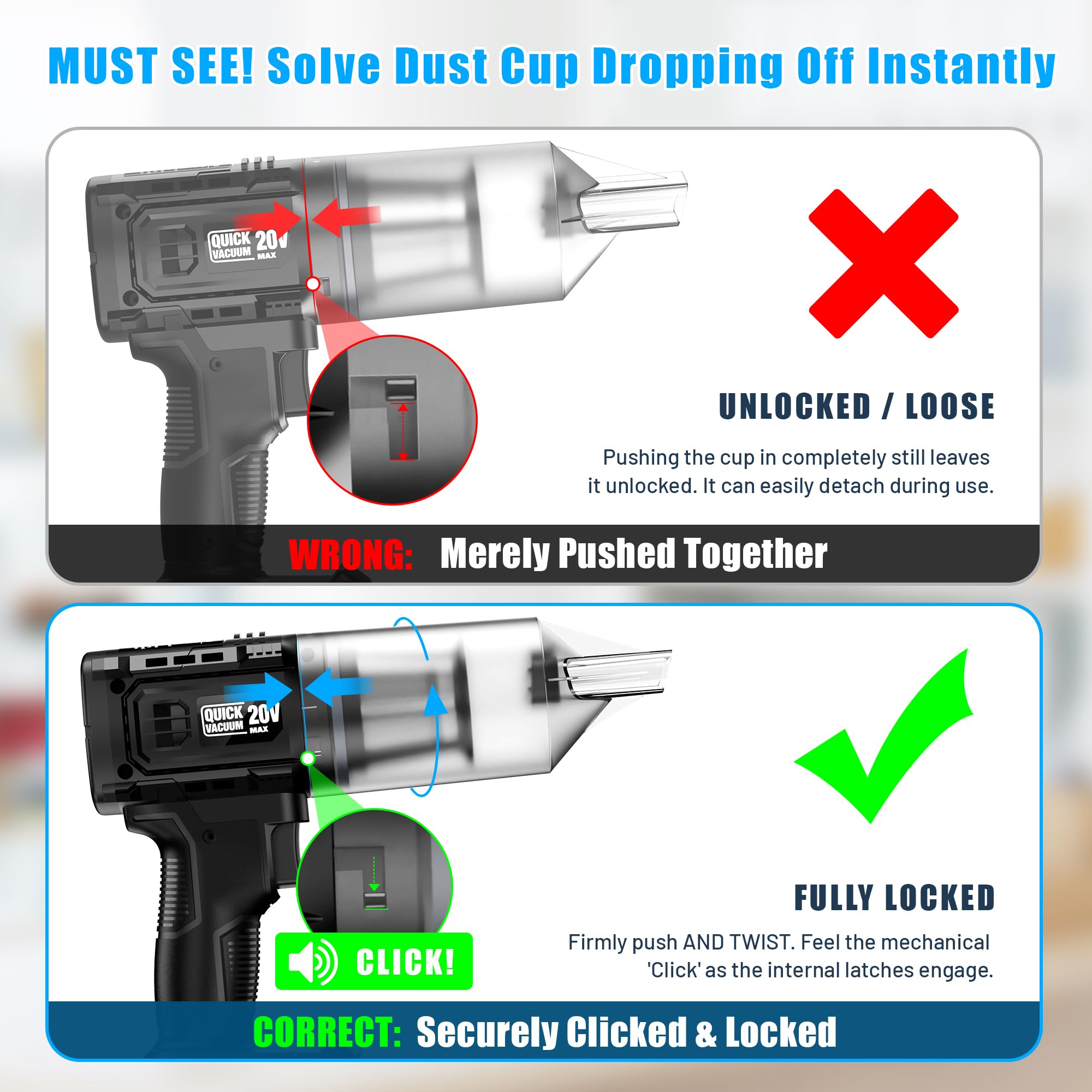 Lightweight 1.76 lb car vacuum with HEPA filter
