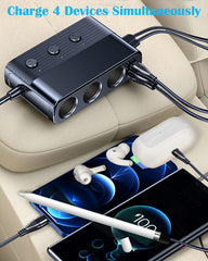3.3ft extended cord on LIHAN 7-1 car power adapter